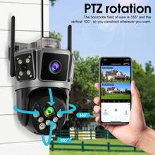 Dual-Lens Security Camera,Smart Home Wireless Network Monitoring Camera, 355° Pan-TiltRotation, Supports Wired Connection, RJ45, Home Wireless Security Camera, Supports ColorNight Vision/ Has Night Vision Function For Home Security Camera, Al Human Motion SensorAlarm; Can Monitor The Safety Of Children, The Elderly, And Pets; Cloud Storage AndApplication Control, For Home Monitoring. - Xem 9