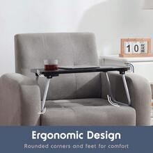 Portable Lap Desk Bed Table Tray, Laptop Stand With Cup Holder & Tablet Slot & Lifting Handle For Working Writing Drawing & Eating - Black - View 5