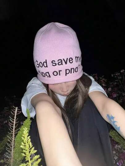 Spring And Autumn Fashion Letter Embroidery Knitted Beanies Hats For Women Korean Street Hip Hop Dome Pullover Stacking Cap