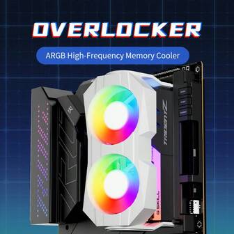 XFENGX - Enfriador de memoria activo con ventiladores ARGB en blanco y negro, silencioso, estable y de alta eficiencia para refrigeración de memoria