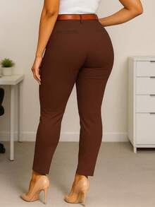 Women Pants - Coffee Brown - View 2