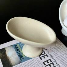 Porta Jabón en Forma de Hoja - Drenaje en S de Madera, Minimalista para Baño, Organizador de Encimera de Cocina - Blanco - Ver 8