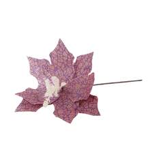 Christmas Artificial Flower, Shiny Colorful Tree Topper Stem Home Decor Party Favor - Purple - View 6
