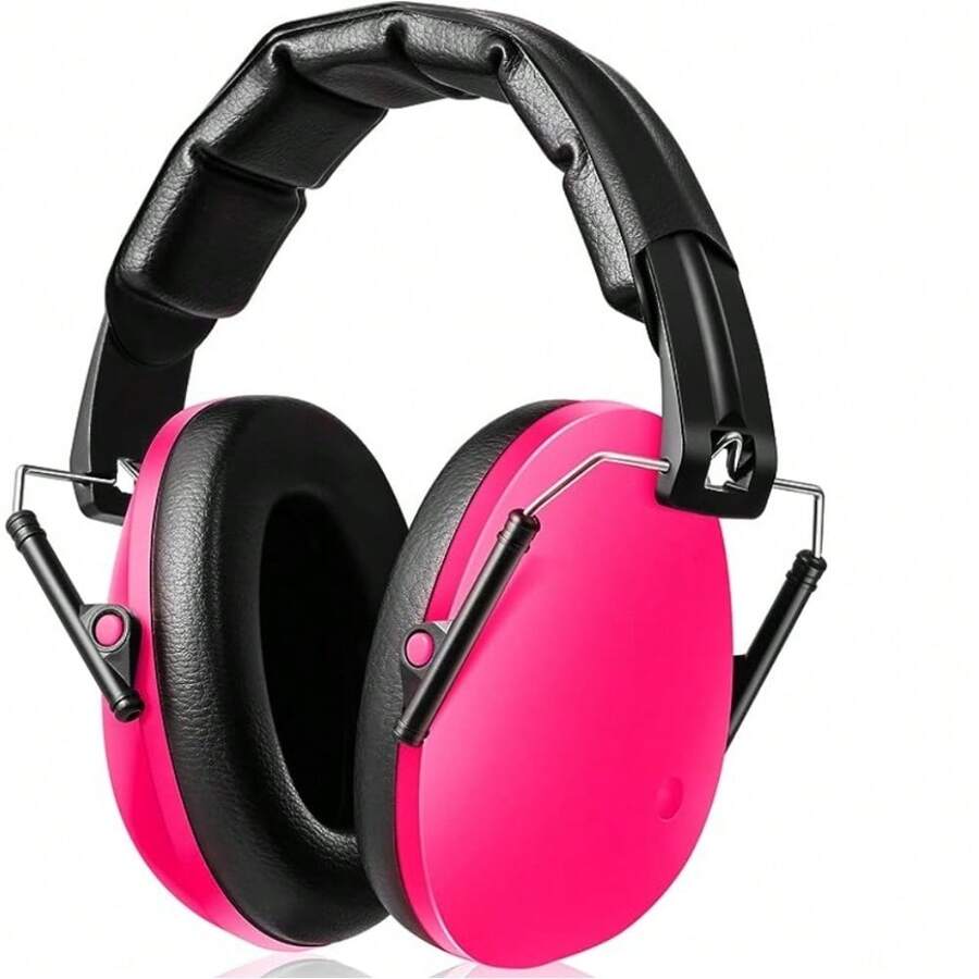 Pink Kids Earmuffs With Noise Reduction Technology, Comfortable Adjustable Headband Design, Perfect For Children's Sleep Protection And Focus - Pink - View 1