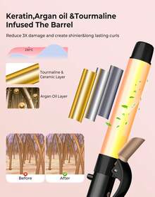 Multifunctional Mini Curling Iron, Travel Portable Hair Curler For All Scenes, Fast & Easy Styling, Perfect Holiday Gift (Black & Gold/Blue & Gold) - 美規A型插(110-127V) - 查看 7