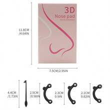 [1 套硅胶鼻托增强器] 硅胶鼻托增强器套装，3D 隐形鼻托，无香型，非电动，无需电池鼻部矫正工具，带透明盒包装，用于面部护理 - 黑色 - 查看 4