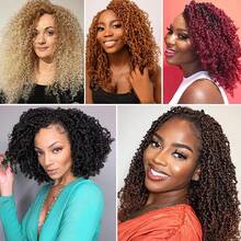 8/12/14 Inch Natural Black Bohemian Braided Crochet Hair Extensions, Pre-Twisted Crochet Curly Hair Ends, Senegalese Twist Crochet Braiding Hair