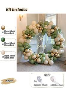 130 Stücke Vintage Avocado, Creme, Gold Latex Ballons, geeignet für Geburtstag, Hochzeit, Babyparty, Abschluss, Jahrestag, Taufe, Sommerthemen-Party, Heimdekoration, Valentinstag, Halloween, Weihnachten, Erntedankfest