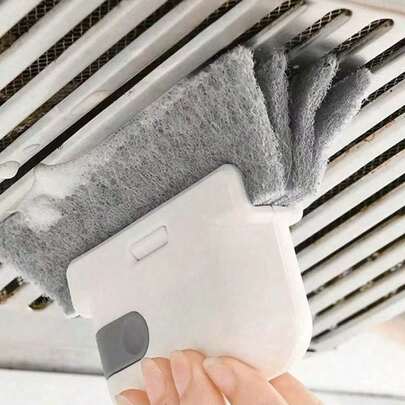 1/2 piezas Cepillo de limpieza de raíles de ventana de repuesto en gris y naranja, herramienta raspadora de limpieza de cristales de ventana para raíles y grietas, para el hogar, limpieza del hogar y cuidado personal, herramientas de limpieza, herramientas de limpieza de ventanas