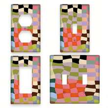 1PC Decorative Light Switch Cover[Modern Wall Plate] Unbreakable Polycarbonate 1pc 1Gang/2Gang Irregular Cube Design Decorative Wall Plate | Modern Switch Plate Light Cover For Bedroom, Kitchen, Home Decor, Modern Wall Decor - 單搖桿 11cm*7.5cm - 查看 3