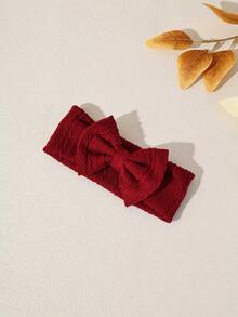 1pc Autumn/Winter New Jacquard Striped Fabric Baby Headband, Cute Solid Bow Infant Headwear, Fashionable Princess Baby Hair Accessories