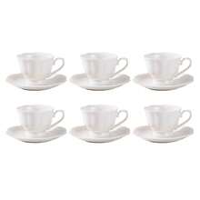 Set Of 6 Porcelain Tea Cups And Saucers, Bone China Tea Cup Set, 2.8 Oz White Tea Cup Set, Coffee Cups, Espresso Cups, British Tea Cups Gift For Wedding Bridal Shower Birthday Party - 白色 - 查看 8