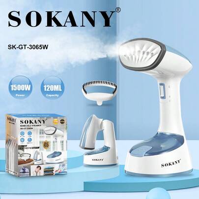 SOKANY SK-3065 Handheld Hanging Ironing Machine, 1400W High-Power Steam Output In 30 SECONDS, Large Water Tank, Multi-Angle Leak-Proof, One-Key Folding, Portable And Easy To Store, Seven-Hole Nozzle For Deep Wrinkle Removal, Stainless Steel Panel, Easy To Take Care Of Clothes For Travel And Household Use, Quickly Smooth THE FOLDS, And Make The Outfit Always Exquisite