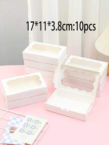 2/5pcs/10PCS/20pcs White/Pink/Black/Brown Gift Box With Transparent Windows - Perfect For Christmas Party Gifts, Wedding Souvenirs And Hand-Written, Sturdy Cartons For Display | Transparent Window Design | Durable Gift Box, Gift Box