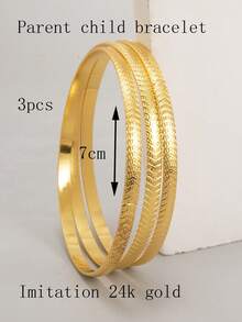 3 أساور معدنية فاخرة بنمط سهم بسيط للارتداء المتراكب