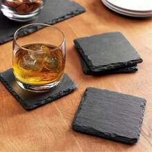 1 Piece Natural Slate Stone Coaster, Tea Coffee Gin Beer Wine Whiskey Gift, Unique Ideal Gift For Him, Her, Boyfriend, Girlfriend, Dad, Mom, Family, Friends, Suitable For Anniversary, Valentine's Day, Mother's Day, Birthday, Holiday Party, Father's Day, Graduation Ceremony, Wedding, Couple Gift, Wedding, Christmas, Gift, Party Favor, Room Decor, Bedroom Decor, Living Room Decor, Art, Home Decor, Fall Decor, Christmas Decor, Christmas - Multicolor - View 3