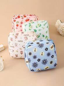 1pc Travel Sanitary Pad Storage Bag, Home Sanitary Pad Storage Box, Back To School Student Sanitary Pad Storage Bag, Large Capacity Sanitary Pad Student Storage Bag, Mini Sanitary Pad Storage Bag, Sanitary Pad Storage Box Organizer, Ladies Menstrual Products, Sanitary Pad Storage Pouch, Portable Sanitary Pad And Cosmetic Lipstick Bag, School Accessories, Student Accessories, Office Accessories, Home Accessories, Travel Accessories, Travel Camping Outdoor Hiking Menstrual Products - Multicolor - View 4