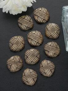 10pcs/Set Vintage Textured High-End Metal Buttons, Suitable For Coats, Sweaters, Uniforms, Suits, DIY Sewing Accessories - Multicolor - View 14