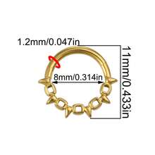 1pc 316 Stainless Steel Segment Nose Ring Punk Style Earrings With Lock Chain Design Spiked Septum Piercing Jewelry