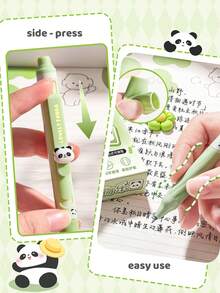 Set de 4 bolígrafos de gel borrables de color rosa dulce, con clips extensibles de dibujos animados de animales y el espacio, tinta de color negro de 0.5 mm, útiles escolares y de oficina para estudiantes