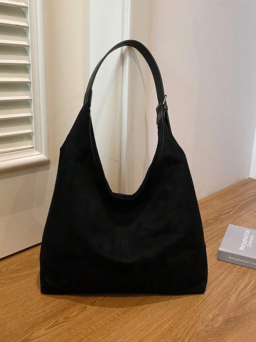 Neue vielseitige einfarbige PU Umhängetasche, lässige minimalistische Baguette Tragetasche