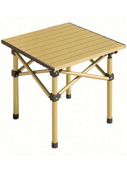 Mesa de metal plegable para acampar en familia, muebles de jardín exterior portátiles, adecuada para cenas familiares, picnic, camping, fácil de transportar y almacenar, superficie resistente multiusos