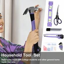 ACOSEA Purple Tool Set223Piece Tool Sets For Women Tool Kit With 13Inch Wide Mouth Open Purple Tool Bag The Basic Tool Set Is Perfect For Home Maintenance PURPLE