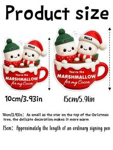 1PC Personalized Couple Marshmallow Ornament Custom Names Christmas Decoration 2025 Cute Hot Cocoa Snowman Design Romantic Gift For Couples Newlyweds And Families Personalized Holiday Keepsake Ornament For Christmas Tree Winter Home Decor Anniversary Valentine Gift,Personalized Couple Ornament,Christmas Gift Supplies - Multicolor - View 2