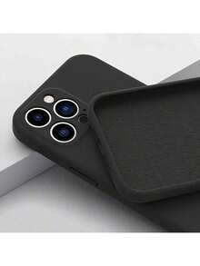 1pc Wrist Strap Holder Slim, Fashionable, Straight-Edge Phone Case Designed For Camera Protection, With Soft Microfiber Interior And Shock-Absorbing Function, Compatible With Various Models Of, Compatible With OnePlus, Compatible With Realme, Compatible With Honor, Compatible With Vivo, Compatible With Apple From 6 To 17 - Black Wristband - View 3