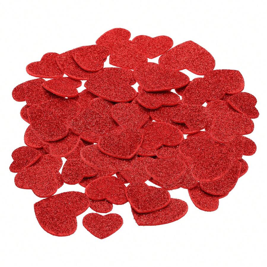 Foam Stickers, EVA Self Adhesive Glitters Foam Shape Sticker Craft Supplies For Scrapbook Card DIY Making Home Decor - 紅心60顆 - 查看 1