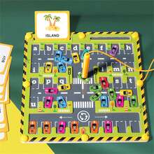 Magnetic Alphabet Maze Wooden Learning Toy, Colorful Parking Lot Pinyin Game, Kids Counting & Sorting Activity, Fine Motor Skills Development, Ideal For Birthday, Halloween, Christmas Gifts