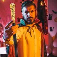 Gold Costume Walking Cane U2013 Elegant Prop Stick Dress Pimp Canes Halloween Staff Costume Accessories Adults And - 金色 - 查看 5