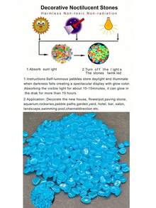 500pcs Glow In The Dark Garden Pebbles, Colorful Luminous Stones, Suitable For Garden, Lawn, Yard, Home Outdoor Path, Corridor, Aquarium Decor, Great For Fish Tank, Walkway, Flower Bed, Potted Plants, Driveway DIY, Home Decor (Random Color & Style) - Multicolor - View 15
