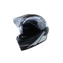 AINHFAAD Breathable Motorcycle Helmet Flip Up With Dual Visor Inner Blue Lens Anti Glare All Season Warm  Unisex Riding Helmet, 202 - Gray Multidimensional Space - View 2