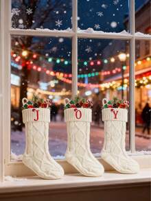 1 pezzo Calza natalizia da 18 pollici, calza lavorata a maglia a trecce di grandi dimensioni, perfetta per decorazioni del camino, decorazioni per feste natalizie, decorazioni per feste di Natale, decorazioni per il camino di casa, decorazioni per la stanza o regali di Natale. Calze natalizie personalizzate con iniziali, decorazioni natalizie per la casa, regali di Natale, decorazioni natalizie - Multicolore - Visualizzare 8