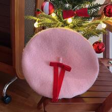 1Pcs Early Autumn Strawberry Wool Beret Hat, New Cute Sweet Versatile Pink Beret Hat With Shiny Bohemian Charm - 粉色 - 查看 4