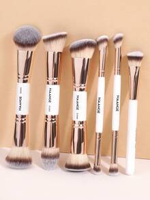 MAANGE Bộ 1/6 cọ trang điểm tam giác, cọ trang điểm cầm tay đa năng bao gồm cọ nền, cọ má hồng, cọ phấn phủ, cọ tạo khối, cọ highlight, dụng cụ trang điểm, quà tặng cho phụ nữ và bé gái, cọ trang điểm du lịch, cọ nền, cọ che khuyết điểm, cọ má hồng, cọ tạo khối, cọ má hồng, cọ bronzer, cọ phấn phủ, cọ nền, cọ má hồng, quà tặng. - trắng - Xem 4