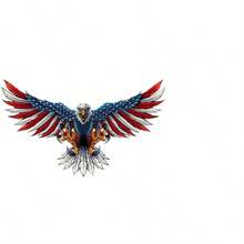 US Flag & Eagle Shaped Car Rearview Mirror Keychain Pendant Decoration