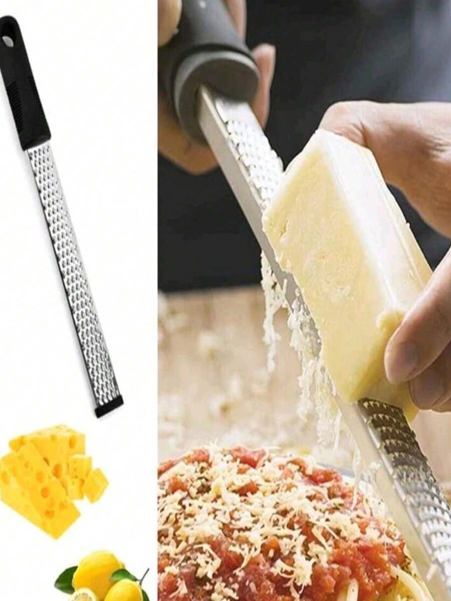 1pc Stainless Steel Cheese Grater Slicer Lemon Zester Chocolate Chopper Fruit Peeler Planer Vegetables Cutter Kitchen Gadgets - Black - View 1