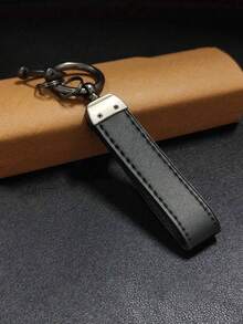 1pc Faux Fur Car Key Chain, Metal Key Ring, Creative Gift, Leather Key Holder