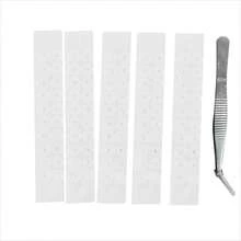 100 Ear Acupressure Jewelry Stickers With Tweezers, Titanium And Silver Ear Acupressure Jewelry Stickers