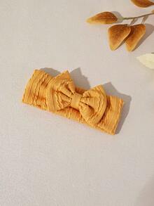 1pc Autumn/Winter New Jacquard Striped Fabric Baby Headband, Cute Solid Bow Infant Headwear, Fashionable Princess Baby Hair Accessories