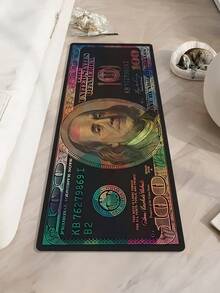 1pc Creative Dollar Pattern Doormat/Carpet - Non Slip, Machine Washable, Suitable For Kitchen, Laundry, Bedroom, Bathroom - High-End Crystal Velvet Dollar Pattern Carpet, Washable, Polyester Carpet/Doormat, Suitable For Living Room, Bedroom, Kitchen And Corridor - Woven Interior Carpet, Providing Enhanced Comfort And Durability, Suitable For Home And Office Decoration, Fashionable Home Decoration/Room Decoration, Bedroom Carpet