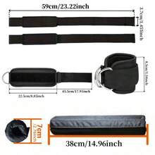 3pcs Barbell Shoulder Pad Set, 1pc Shoulder Pad, 1 Pair Lifting Straps, 1 Pair Ankle Straps, Gym Squat Accessories, Power Rack Attachments, Hip Thrust Pad, Squat Safety Pad, Weightlifting Neck Pad, Hip Thrust Foam Shoulder Pad - Black - View 3