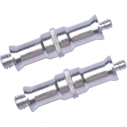 2 Stück Standard 1/4 bis 3/8 Zoll Metall-Stecker-Konverter-Gewinde-Schrauben-Adapter-Zapfenbolzen für Studio-Lichtstativ