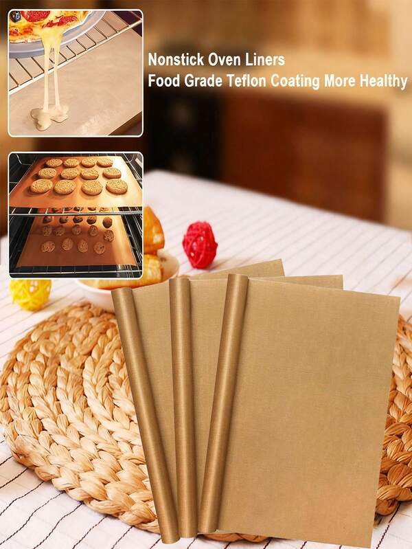 Reusable Oven Paper, 3 Packs/6-Pack (11.8" X 15.7") For Baking Sheets, Cake Pans, Cake Bases Permanent Oven Paper, Baking Mats, Grill Mats, Baking, Bread Making Easy To Clean, Washable, Heat-Resistant Paper Non-Stick Coated Heat-Resistant Oven Paper