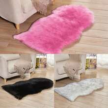 1 pieza Alfombra de peluche suave de piel sintética, Alfombra suave para dormitorio, Alfombra esponjosa, Alfombra shaggy para sala de estar, Alfombra gruesa, Alfombra de otoño/invierno