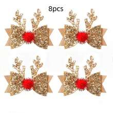 قطعتان/قطعة واحدة من مشابك شعر على شكل عقدة الفراشة للحيوانات الأليفة القطط والكلاب بتصميم الغزلان، مناسبة للاستخدام اليومي/عيد الميلاد