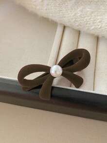 10 件女孩红色植绒蝴蝶结发夹，小植绒刘海夹，新年发饰 - 彩色 - 查看 7