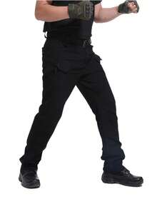 Men's Tactical Multi-Pocket Pants, Casual Waterproof Trousers, IX7 - màu đen - Xem 6